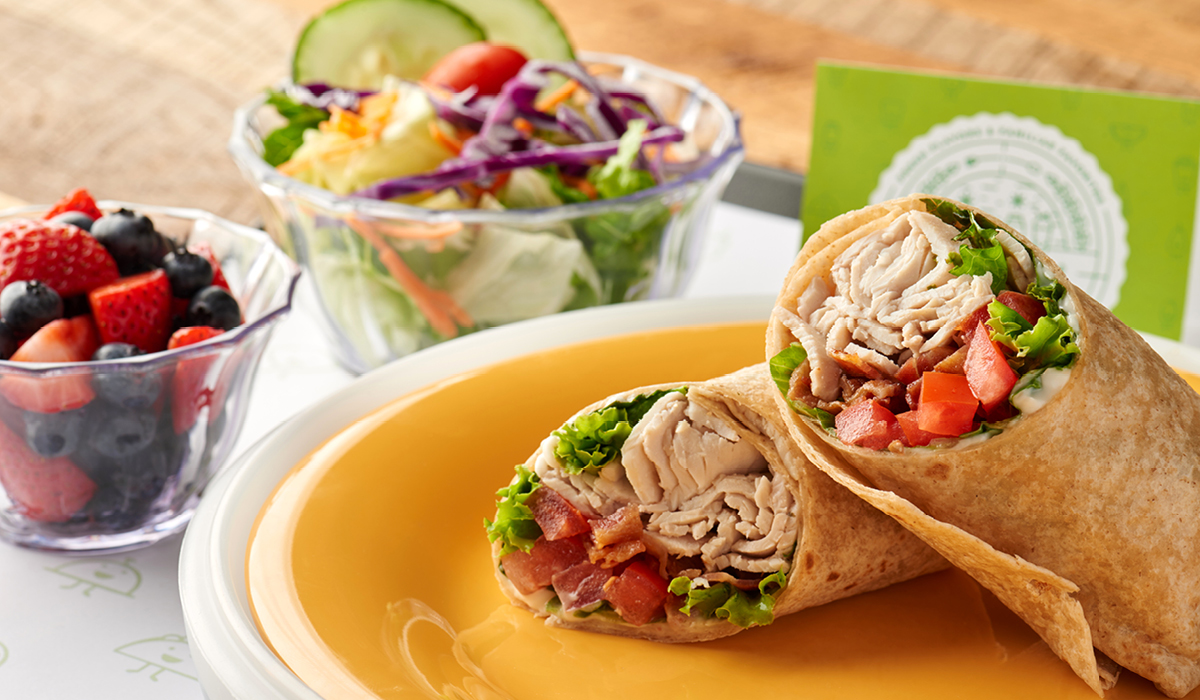 Wrap with fruit cup